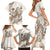 Brown Hawaii Humpback Whale Family Matching Short Sleeve Bodycon Dress and Hawaiian Shirt Polynesian Tribal Ocean Vibes