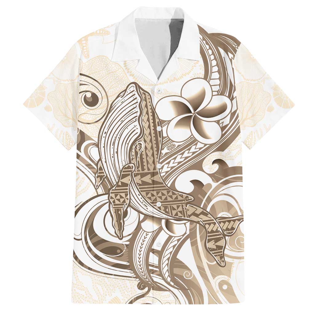 Brown Hawaii Humpback Whale Family Matching Summer Maxi Dress and Hawaiian Shirt Polynesian Tribal Ocean Vibes LT14 Dad's Shirt - Short Sleeve Brown - Polynesian Pride