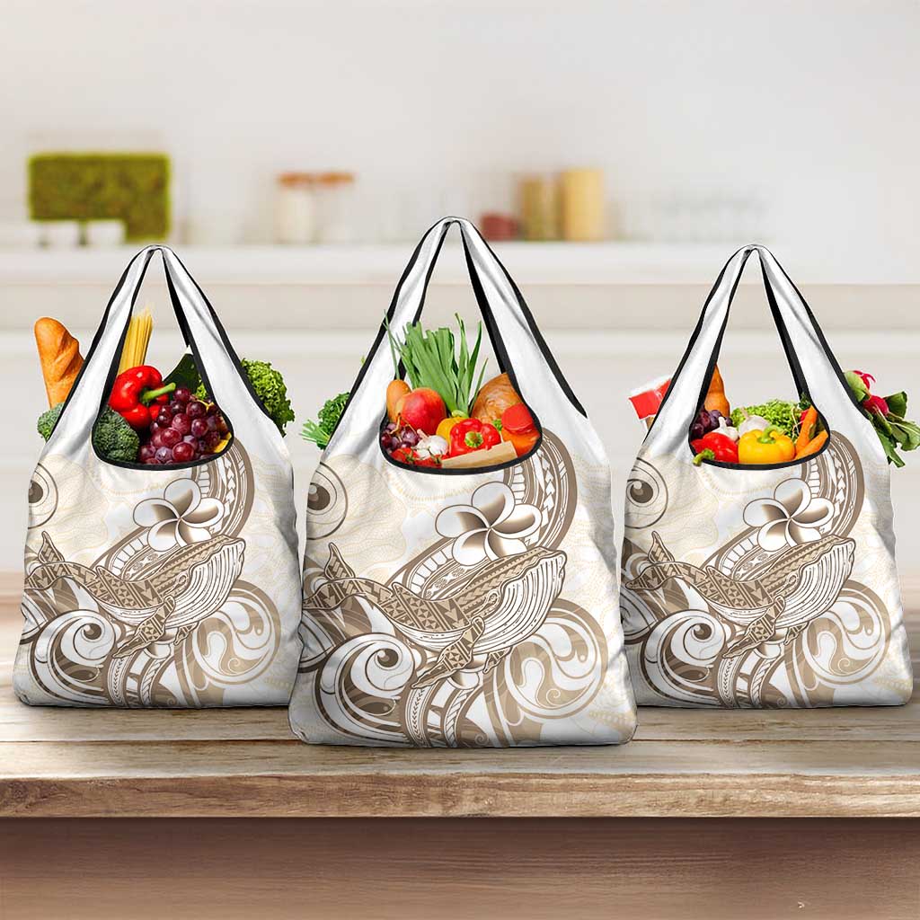 Brown Hawaii Humpback Whale Grocery Bag Polynesian Tribal Ocean Vibes LT14 3-pack One Size Brown - Polynesian Pride