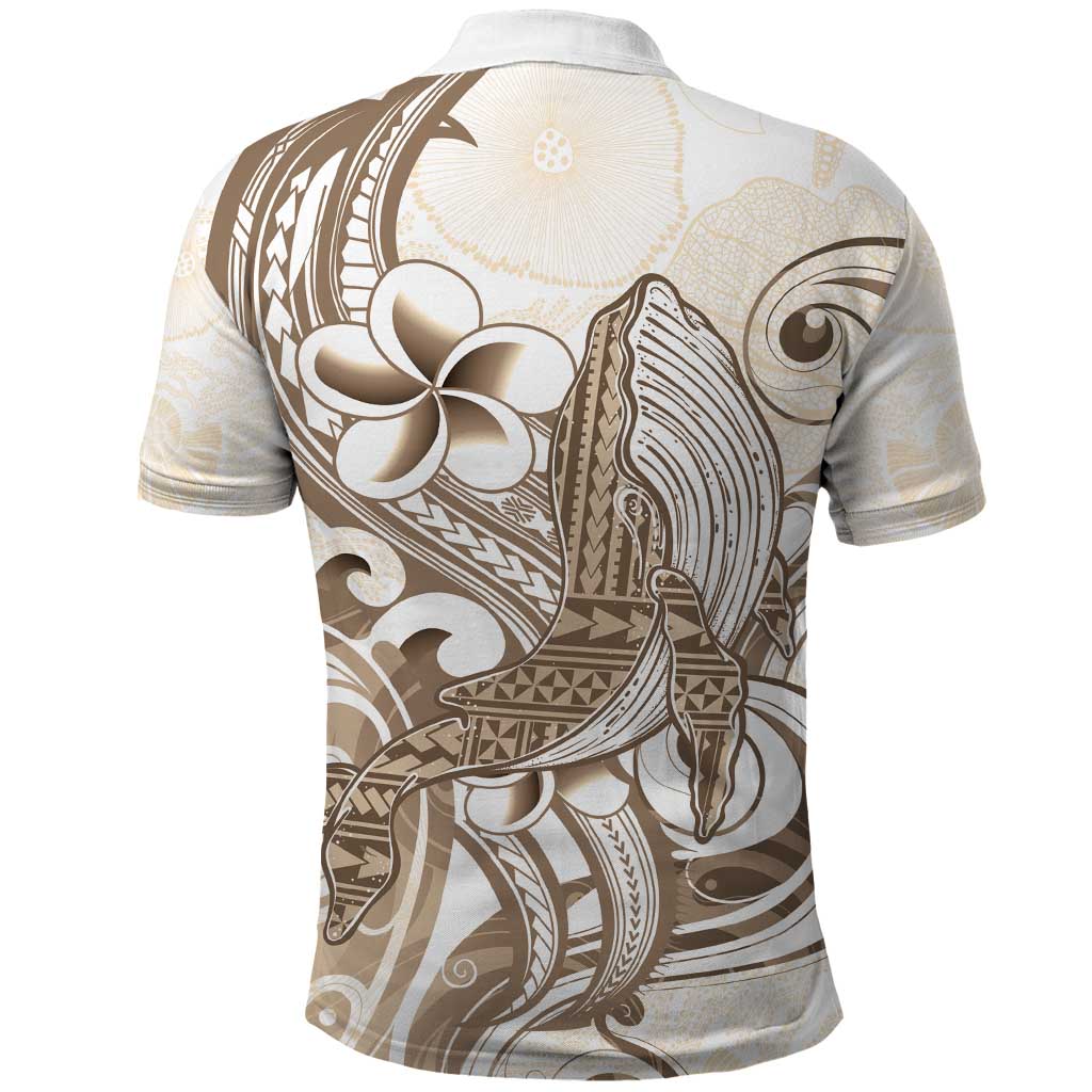 Brown Hawaii Humpback Whale Polo Shirt Polynesian Tribal Ocean Vibes