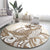 Brown Hawaii Humpback Whale Round Carpet Polynesian Tribal Ocean Vibes