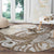 Brown Hawaii Humpback Whale Round Carpet Polynesian Tribal Ocean Vibes