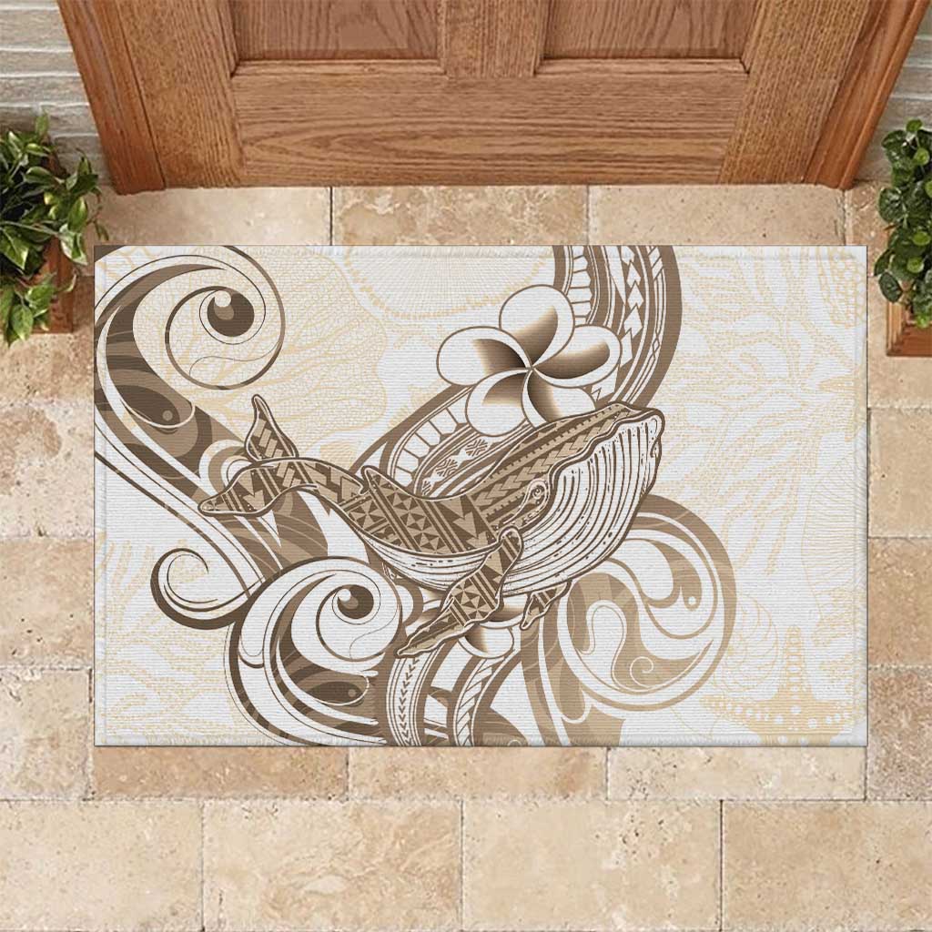 Brown Hawaii Humpback Whale Rubber Doormat Polynesian Tribal Ocean Vibes LT14 Brown - Polynesian Pride