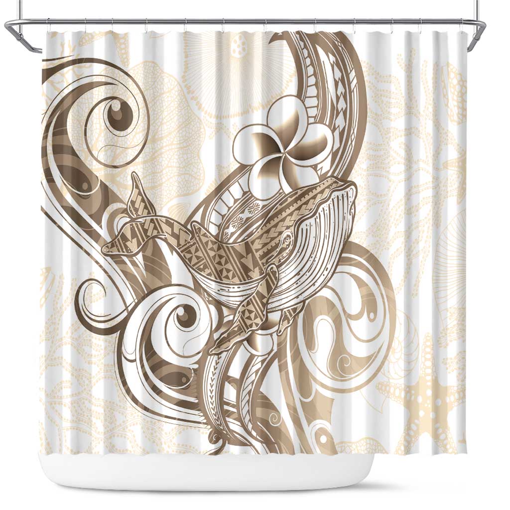 Brown Hawaii Humpback Whale Shower Curtain Polynesian Tribal Ocean Vibes