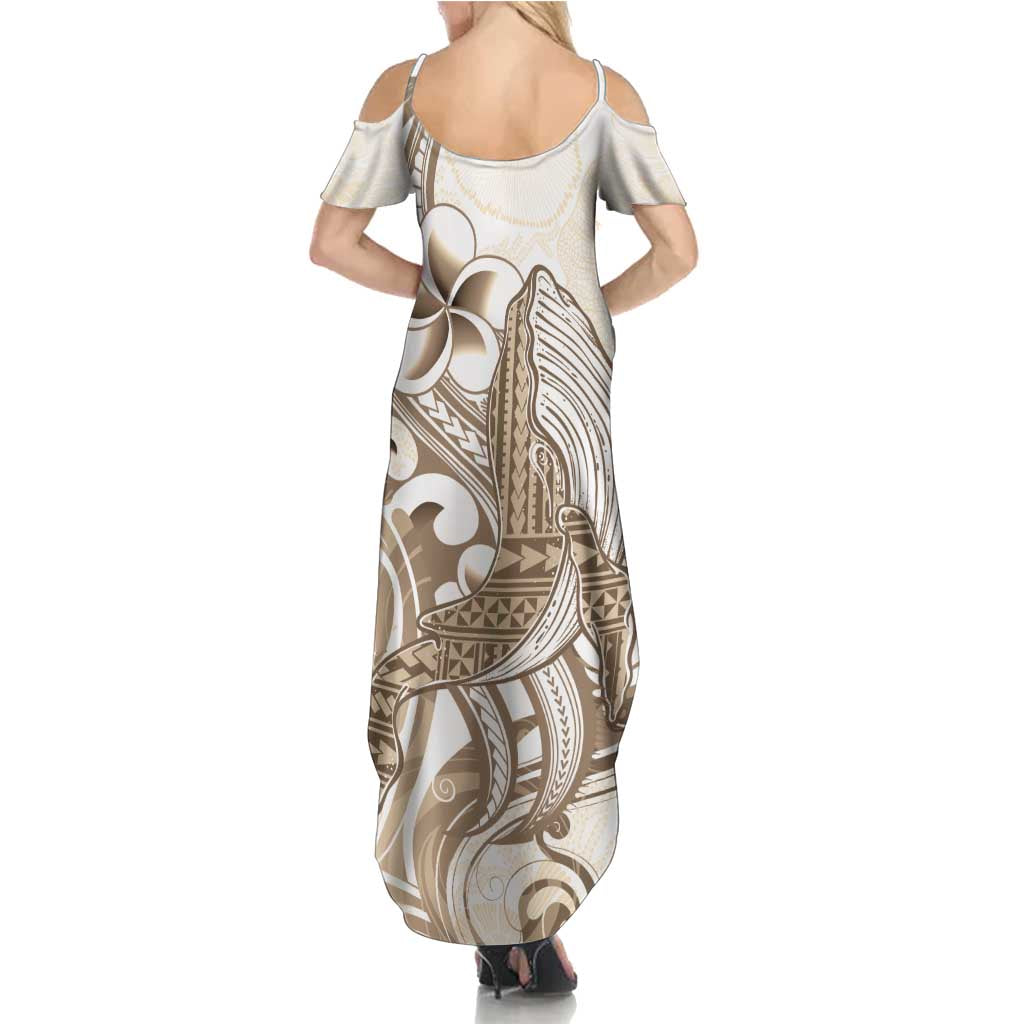 Brown Hawaii Humpback Whale Summer Maxi Dress Polynesian Tribal Ocean Vibes LT14 - Polynesian Pride