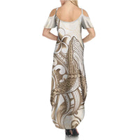 Brown Hawaii Humpback Whale Summer Maxi Dress Polynesian Tribal Ocean Vibes LT14 - Polynesian Pride