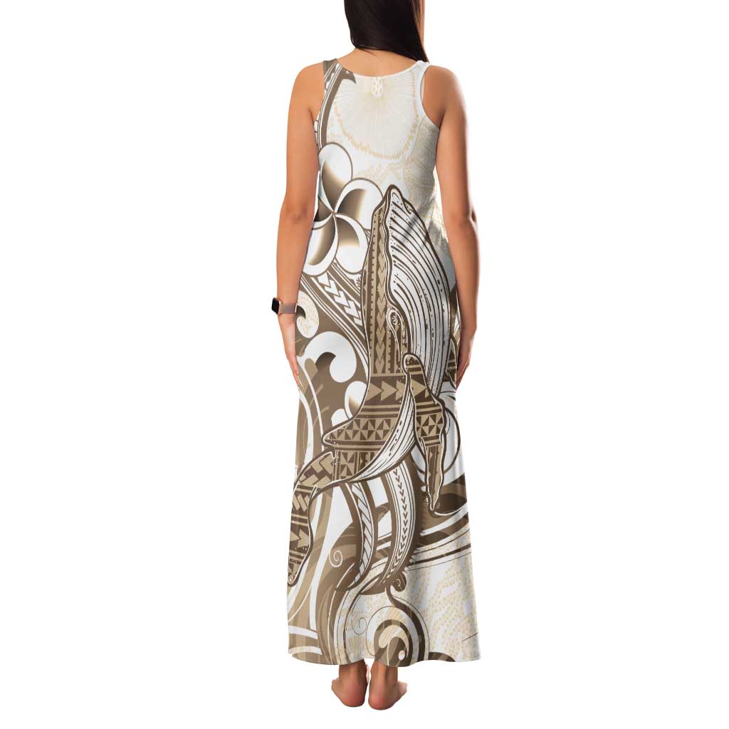 Brown Hawaii Humpback Whale Tank Maxi Dress Polynesian Tribal Ocean Vibes LT14 - Polynesian Pride