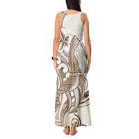 Brown Hawaii Humpback Whale Tank Maxi Dress Polynesian Tribal Ocean Vibes LT14 - Polynesian Pride