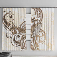 Brown Hawaii Humpback Whale Window Curtain Polynesian Tribal Ocean Vibes