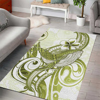 Lime Green Hawaii Area Rug Humpback Whale Tattoo Polynesian Tribal Ocean Vibes