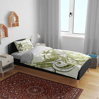 Lime Green Hawaii Bedding Set Humpback Whale Tattoo Polynesian Tribal Ocean Vibes