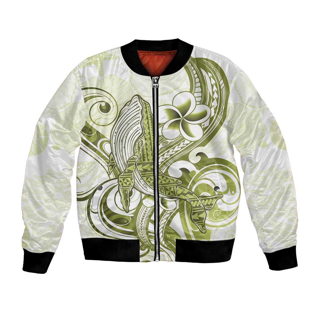 Lime Green Hawaii Bomber Jacket Humpback Whale Tattoo Polynesian Tribal Ocean Vibes
