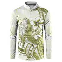 Lime Green Hawaii Button Sweatshirt Humpback Whale Tattoo Polynesian Tribal Ocean Vibes LT14 Lime Green - Polynesian Pride