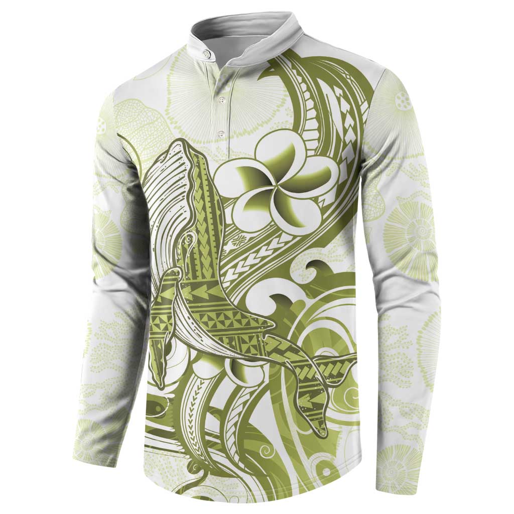Lime Green Hawaii Button Sweatshirt Humpback Whale Tattoo Polynesian Tribal Ocean Vibes LT14 - Polynesian Pride