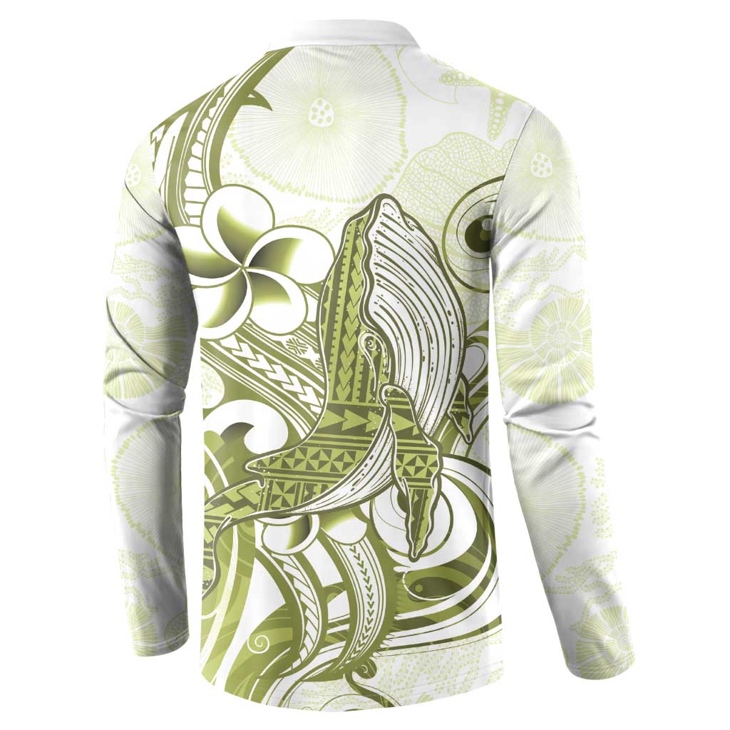 Lime Green Hawaii Button Sweatshirt Humpback Whale Tattoo Polynesian Tribal Ocean Vibes LT14 - Polynesian Pride