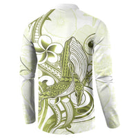 Lime Green Hawaii Button Sweatshirt Humpback Whale Tattoo Polynesian Tribal Ocean Vibes LT14 - Polynesian Pride