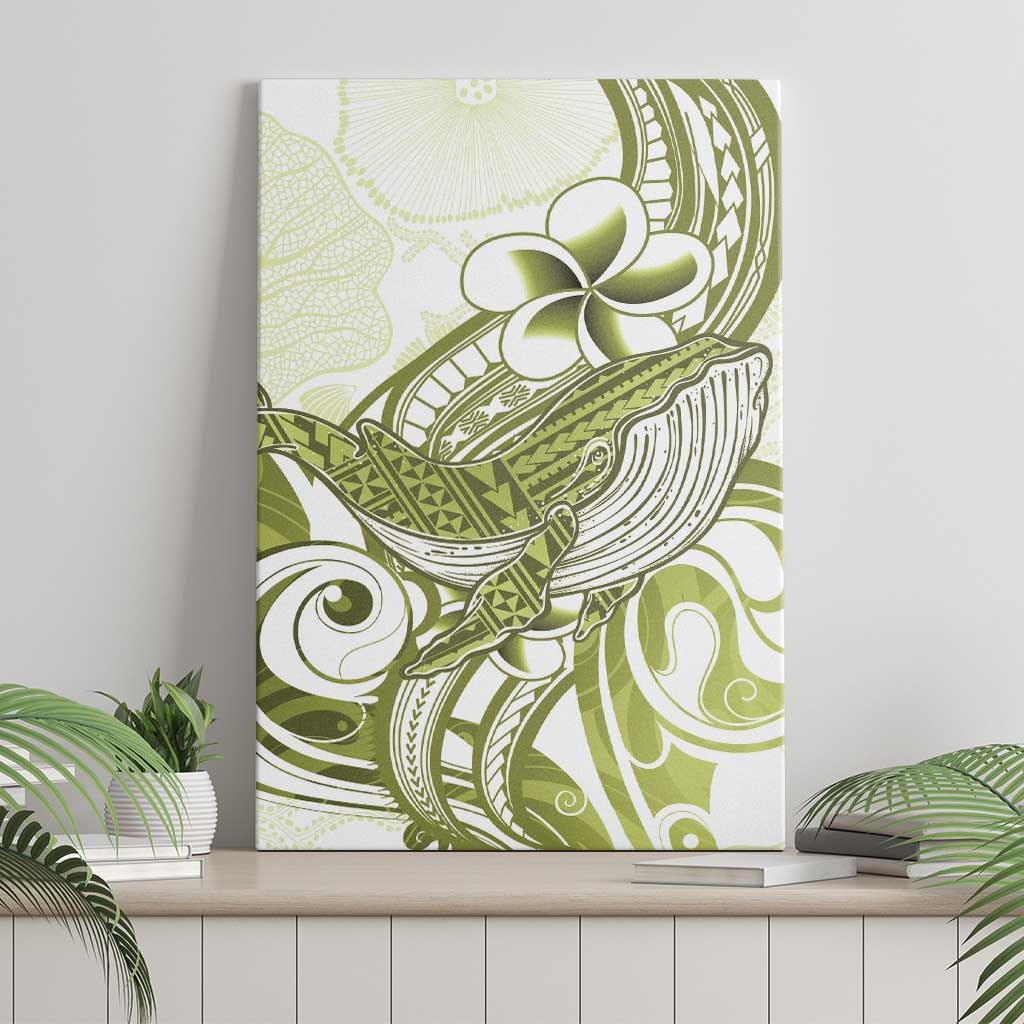 Lime Green Hawaii Canvas Wall Art Humpback Whale Tattoo Polynesian Tribal Ocean Vibes LT14 - Polynesian Pride