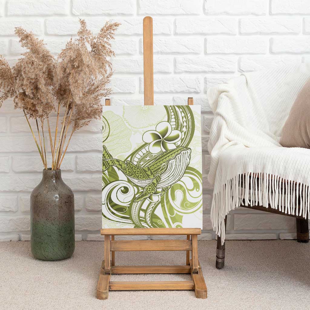 Lime Green Hawaii Canvas Wall Art Humpback Whale Tattoo Polynesian Tribal Ocean Vibes LT14 - Polynesian Pride