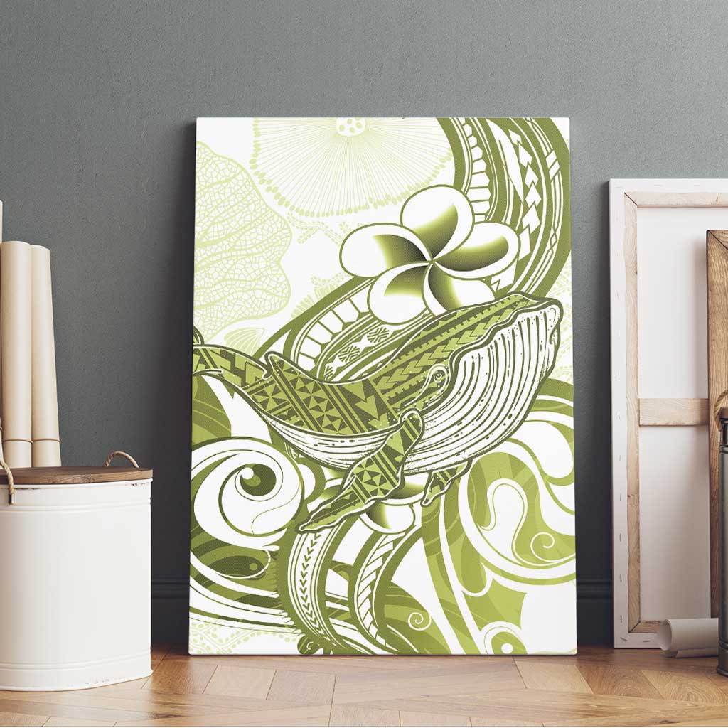 Lime Green Hawaii Canvas Wall Art Humpback Whale Tattoo Polynesian Tribal Ocean Vibes LT14 - Polynesian Pride
