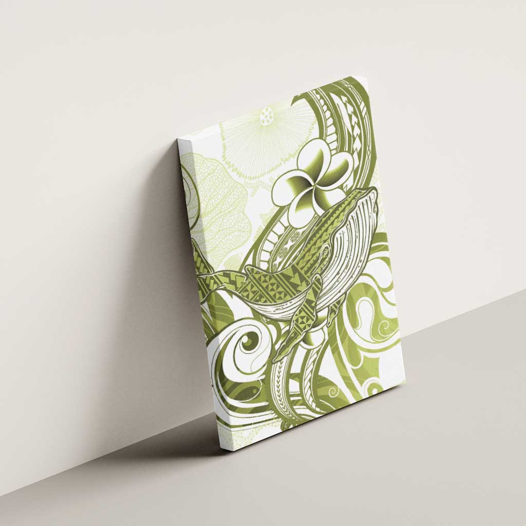 Lime Green Hawaii Canvas Wall Art Humpback Whale Tattoo Polynesian Tribal Ocean Vibes LT14 - Polynesian Pride