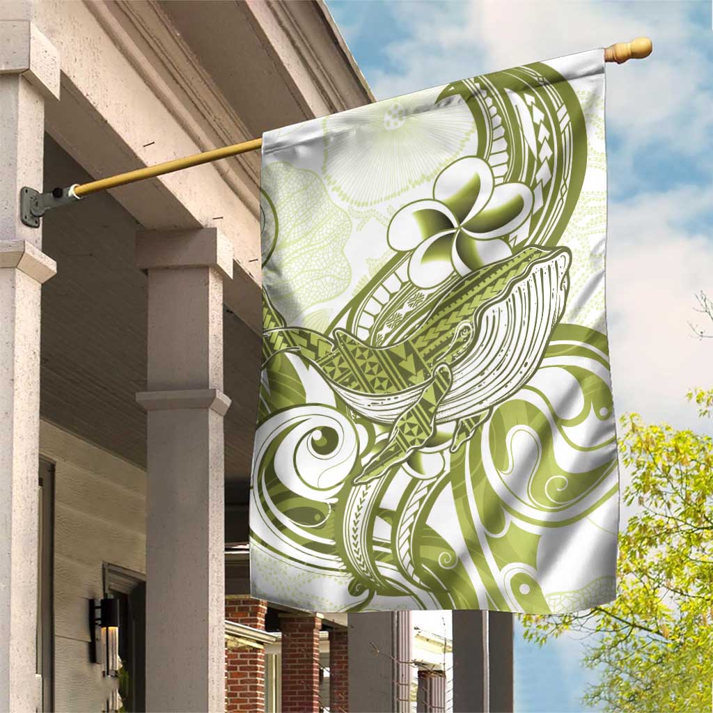 Lime Green Hawaii Garden Flag Humpback Whale Tattoo Polynesian Tribal Ocean Vibes LT14 House Flag Lime Green - Polynesian Pride