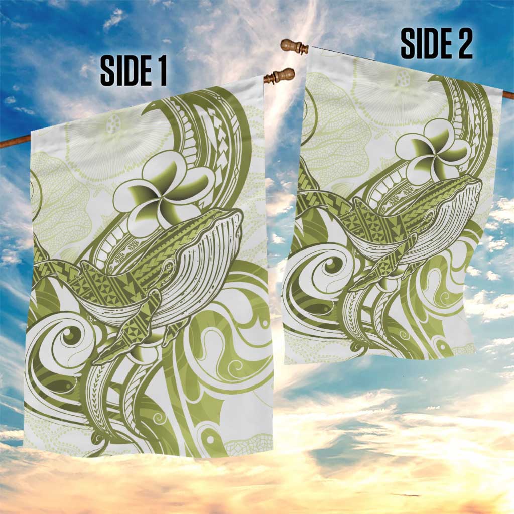 Lime Green Hawaii Garden Flag Humpback Whale Tattoo Polynesian Tribal Ocean Vibes LT14 - Polynesian Pride