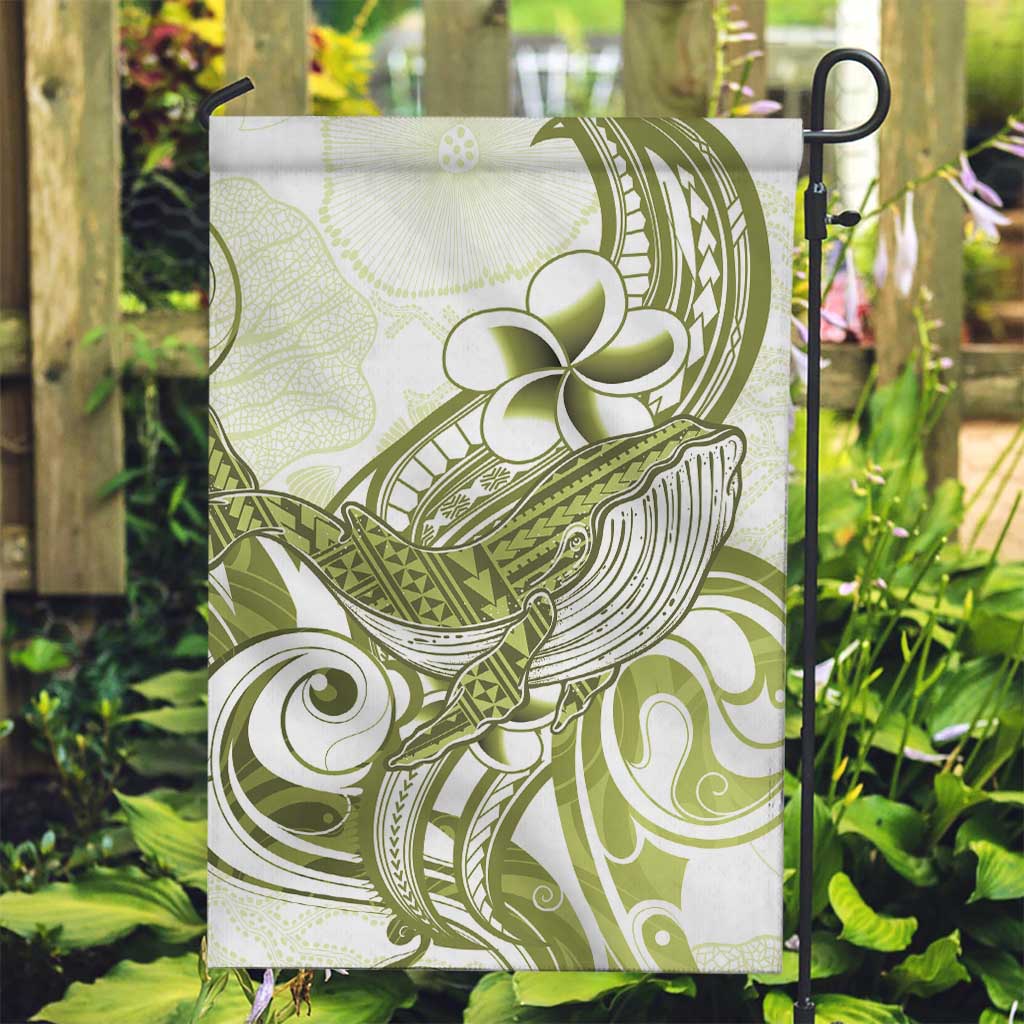 Lime Green Hawaii Garden Flag Humpback Whale Tattoo Polynesian Tribal Ocean Vibes LT14 Garden Flag Lime Green - Polynesian Pride