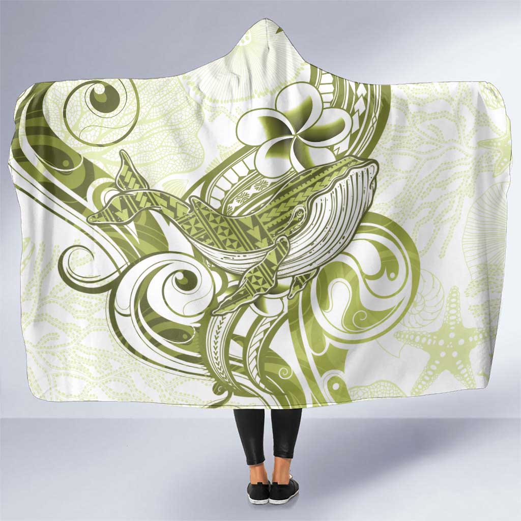 Lime Green Hawaii Hooded Blanket Humpback Whale Tattoo Polynesian Tribal Ocean Vibes LT14 One Size Lime Green - Polynesian Pride