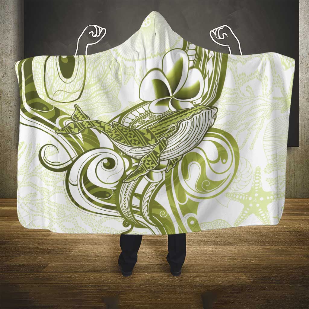 Lime Green Hawaii Hooded Blanket Humpback Whale Tattoo Polynesian Tribal Ocean Vibes LT14 - Polynesian Pride