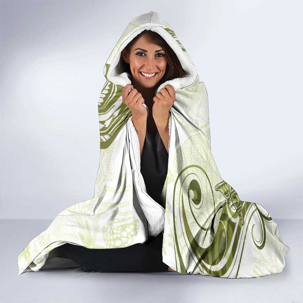 Lime Green Hawaii Hooded Blanket Humpback Whale Tattoo Polynesian Tribal Ocean Vibes LT14 - Polynesian Pride