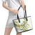 Lime Green Hawaii Leather Tote Bag Humpback Whale Tattoo Polynesian Tribal Ocean Vibes