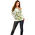 Lime Green Hawaii Off Shoulder Sweater Humpback Whale Tattoo Polynesian Tribal Ocean Vibes