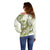 Lime Green Hawaii Off Shoulder Sweater Humpback Whale Tattoo Polynesian Tribal Ocean Vibes