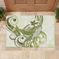 Lime Green Hawaii Rubber Doormat Humpback Whale Tattoo Polynesian Tribal Ocean Vibes LT14 Lime Green - Polynesian Pride
