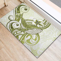 Lime Green Hawaii Rubber Doormat Humpback Whale Tattoo Polynesian Tribal Ocean Vibes LT14 - Polynesian Pride
