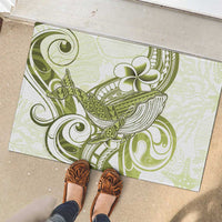 Lime Green Hawaii Rubber Doormat Humpback Whale Tattoo Polynesian Tribal Ocean Vibes LT14 - Polynesian Pride