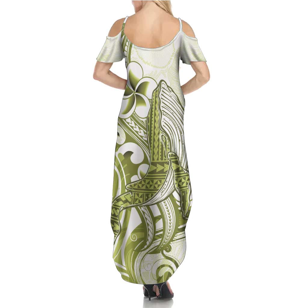 Lime Green Hawaii Summer Maxi Dress Humpback Whale Tattoo Polynesian Tribal Ocean Vibes LT14 - Polynesian Pride