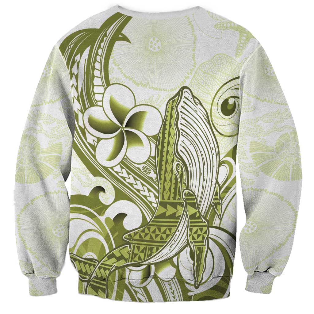 Lime Green Hawaii Sweatshirt Humpback Whale Tattoo Polynesian Tribal Ocean Vibes LT14 - Polynesian Pride