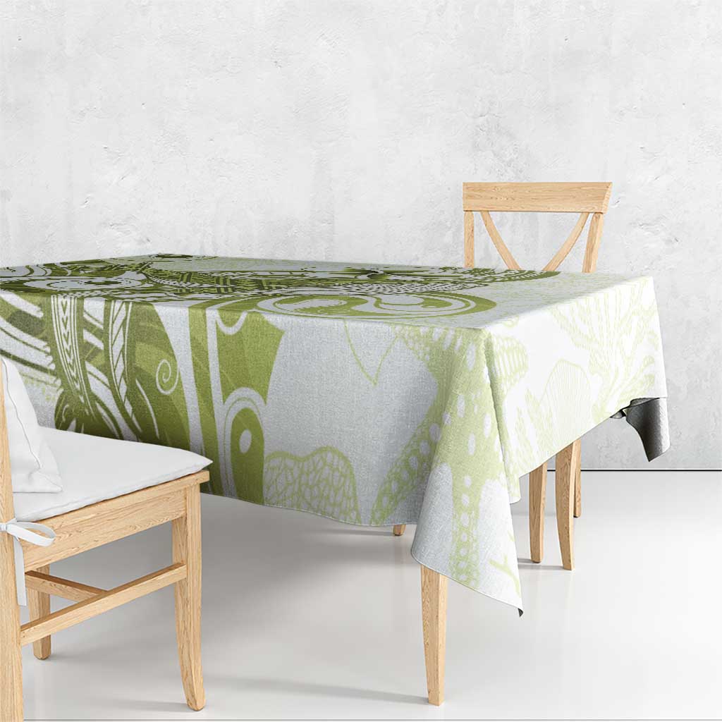 Lime Green Hawaii Tablecloth Humpback Whale Tattoo Polynesian Tribal Ocean Vibes LT14 - Polynesian Pride