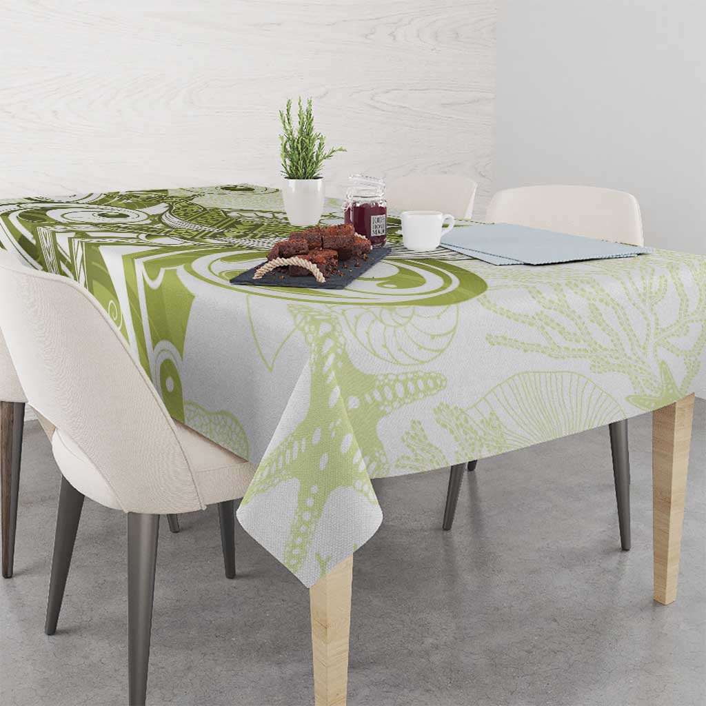 Lime Green Hawaii Tablecloth Humpback Whale Tattoo Polynesian Tribal Ocean Vibes LT14 - Polynesian Pride
