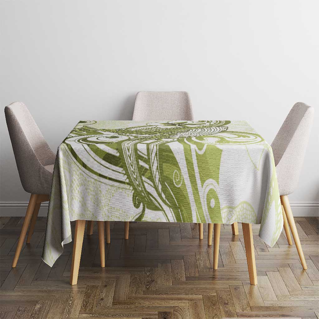 Lime Green Hawaii Tablecloth Humpback Whale Tattoo Polynesian Tribal Ocean Vibes LT14 - Polynesian Pride