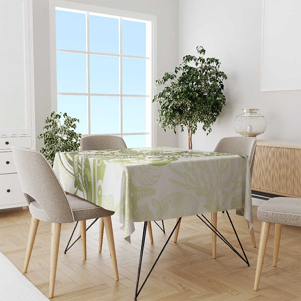 Lime Green Hawaii Tablecloth Humpback Whale Tattoo Polynesian Tribal Ocean Vibes LT14 - Polynesian Pride