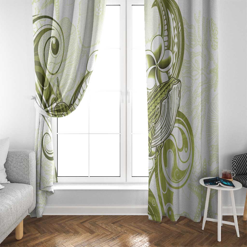 Lime Green Hawaii Window Curtain Humpback Whale Tattoo Polynesian Tribal Ocean Vibes LT14 - Polynesian Pride