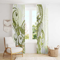 Lime Green Hawaii Window Curtain Humpback Whale Tattoo Polynesian Tribal Ocean Vibes LT14 - Polynesian Pride