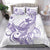 Purple Hawaii Bedding Set Humpback Whale Tattoo Polynesian Tribal Ocean Vibes