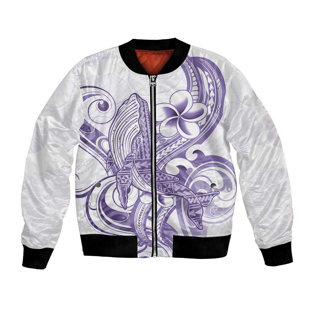 Purple Hawaii Bomber Jacket Humpback Whale Tattoo Polynesian Tribal Ocean Vibes