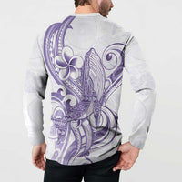 Purple Hawaii Button Sweatshirt Humpback Whale Tattoo Polynesian Tribal Ocean Vibes LT14 - Polynesian Pride