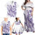 Purple Hawaii Family Matching Off Shoulder Maxi Dress and Hawaiian Shirt Humpback Whale Tattoo Polynesian Tribal Ocean Vibes