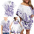 Purple Hawaii Family Matching Off Shoulder Short Dress and Hawaiian Shirt Humpback Whale Tattoo Polynesian Tribal Ocean Vibes