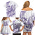 Purple Hawaii Family Matching Off Shoulder Short Dress and Hawaiian Shirt Humpback Whale Tattoo Polynesian Tribal Ocean Vibes